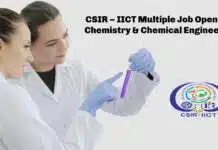 CSIR – IICT Multiple Job Opening – Chemistry & Chemical Engineering CSIR – IICT Multiple Job Opening - Chemistry & Chemical Engineering
