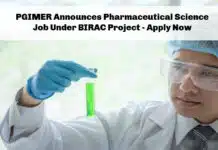 PGIMER Announces Pharmaceutical Science Job Under BIRAC Project – Apply Now PGIMER Announces Pharmaceutical Science Job Under BIRAC Project - Apply Now