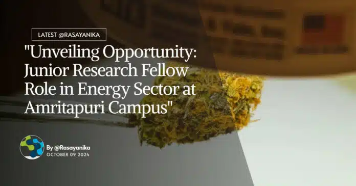 Chemistry Junior Research Fellow Role at Amrita Vishwa Vidyapeetham Chemistry Junior Research Fellow Role at Amrita Vishwa Vidyapeetham