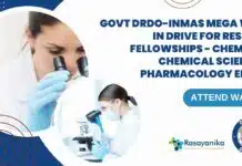 Govt DRDO-INMAS Mega Walk-In Drive For Research Fellowships – Chemistry, Chemical Sciences & Pharmacology Attend Walk-In Govt DRDO-INMAS Mega Walk-In Drive