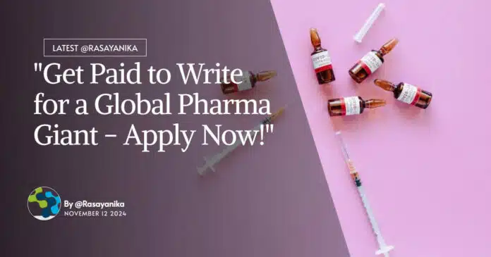 "Get Paid to Write for a Global Pharma Giant - Apply Now!" "Get Paid to Write for a Global Pharma Giant - Apply Now!"