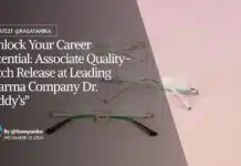 Dr Reddy’s Chemistry Associate Quality-Batch Release Position – Apply Now "Unlock Your Career Potential: Associate Quality-Batch Release at Leading Pharma Company Dr. Reddy’s"