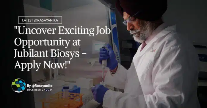 "Uncover Exciting Job Opportunity at Jubilant Biosys - Apply Now!" "Uncover Exciting Job Opportunity at Jubilant Biosys - Apply Now!"