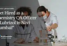 Chemistry QA Officer Job at Lubrizol, Apply Online "Get Hired as a Chemistry QA Officer at Lubrizol in Navi Mumbai!"