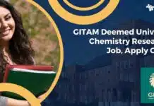GITAM Deemed University Chemistry Researcher Job, Apply Online GITAM Deemed University Chemistry Researcher