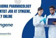 MPharma Pharmacology Scientist Job at Syngene, Apply Online MPharma Pharmacology Scientist Job