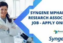 Syngene MPharma Research Associate Job – Apply Online Syngene MPharma Research Associate Job