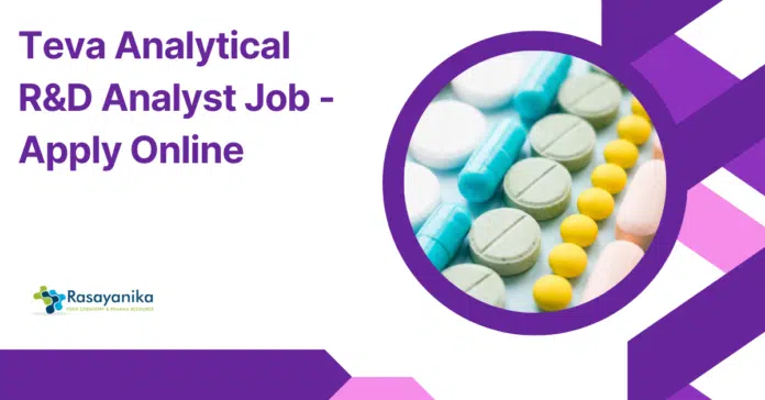 Teva Analytical R&D Analyst Job Teva Analytical R&D Analyst Job