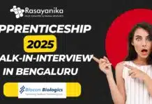 Biocon Biologics Apprenticeship – Walk-In Interview in Bengaluru – Fresh Graduates Wanted! Biocon Biologics Apprenticeship 2025 - Walk-In in Bengaluru