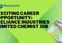 Job opportunity at Reliance Industries Limited: Chemist Position Available- Apply Now Exciting Career Opportunity Reliance Industries Limited Chemist Job