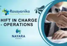 Nayara Energy Careers Chemistry Jobs, Apply now! Shift In Charge - Operations at Nayara Energy Careers.