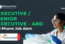 Executive ARD Job at Amneal | M Pharm Job Alert – Apply Today! Executive ARD Job at Amneal