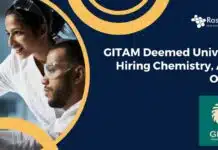 GITAM Deemed University Hiring Chemistry, Apply Online! GITAM Deemed University Hiring