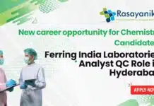 Ferring India Laboratories Analyst QC Recruitment – Apply Now New career opportunity for Chemistry Candidates: Ferring India Laboratories Analyst QC Role in Hyderabad- Apply Now