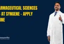 Pharmaceutical Sciences Job at Syngene – Apply Online Pharmaceutical Sciences Job at Syngene