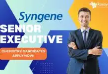 Syngene Chemistry Executive Vacancy – BSc & MSc Apply Online Senior Executive at Syngene- Chemistry Candidates Apply Now!