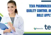 Teva Pharmaceuticals Quality Control Analyst Role! Apply Now! Teva Pharmaceuticals Quality Control Analyst