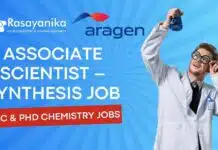 Associate Scientist Synthesis Job at Aragen | Apply Now Associate Scientist – Synthesis Job at Aragen Apply Now