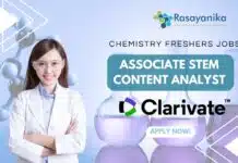 Chemistry Freshers Jobs at Clarivate, Work as Associate STEM Content Analyst – Apply Now! Chemistry Freshers Jobs at Clarivate
