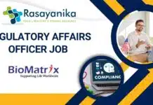 Regulatory Affairs Position Available at BioMatrix Healthcare, Apply Online Regulatory Affairs Officer Job