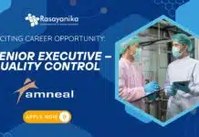 Exciting Career Opportunity: Senior Executive – Quality Control Job in Amneal Pharmaceuticals- Apply Now Exciting Career Opportunity: Senior Executive – Quality Control Job in Amneal Pharmaceuticals- Apply Now