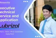 Executive Technical Service and Application at Lubrizol – Apply Now! Executive Technical Service and Application at Lubrizol - M. Pharm. M.Sc. Ph.D. Candidates Apply Now! (1)