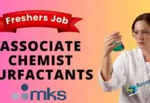 Fresher Job Alert: Associate Chemist – Surfactants Job at MKS (India) – Apply Now! Freshers Job – Associate Chemist - Surfactants at MKS (India)