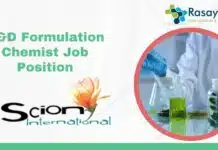 R&D Formulation Chemist – Discover an Exciting Opportunity at Scion International LLC, Apply Now! R&D Formulation Chemist Job Position