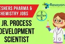 Freshers Pharma & Chemistry Jobs at Bayer – Apply Online Jr. Process Development Scientist Job Freshers Pharma & Chem