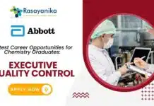 Executive Quality Control Job at Abbott – Apply Now Latest Career Opportunities for Chemistry Graduates: Executive Quality Control Job at Abbott- Apply Now