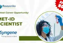 Latest Career Opportunity: MET-ID Scientist Job at Syngene Bangalore | Apply Now Latest Career Opportunity: MET-ID Scientist Job at Syngene Bangalore | Apply Now