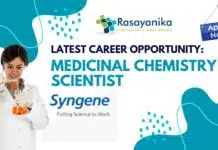 Medicinal Chemistry Scientist Job at Syngene – Apply Now Latest Career Opportunity: Medicinal Chemistry Scientist Job at Syngene – Apply Now