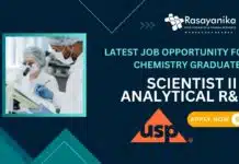 Scientist Analytical R&D Job at US Pharmacopeia, Hyderabad- Apply Now Latest Job Opportunity for Chemistry Graduates Scientist II – Analytical R&D Job at US Pharmacopeia, Hyderabad- Apply Now