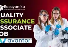 Quality Assurance Associate Role at Avantor – MSc Chemistry Candidates Apply Now! Quality Assurance Associate Job at Avantor – Panoli Apply Now