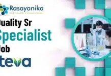 Quality Sr Specialist – Exciting Career Opportunity at Teva Pharmaceuticals! Quality Sr Specialist Job at Teva Pharmaceuticals – Apply Now!