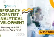 Research Scientist – Analytical Development at Piramal, Apply Now! Research Scientist - Analytical Development at Piramal, M. PharmacyM.ScPh.D Candidates Apply Now!