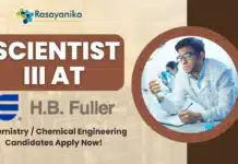 Scientist Job at HB Fuller – Chem / Chemical Engg Candidates Apply Now! Scientist Job at HB Fuller