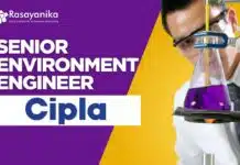 Join Cipla as a Senior Environment Engineer – Apply Online Senior Environment Engineer Job at Cipla – Apply Now!