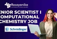 Computational Chemistry Scientist at Schrödinger – Apply Online!! Senior Scientist I – Computational Chemistry Job at Schrödinger