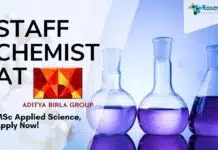 Staff Chemist at Aditya Birla Group- MSc Applied Science, Apply Now! Staff Chemist at Aditya Birla Group- MSc Applied Science, Apply Now!