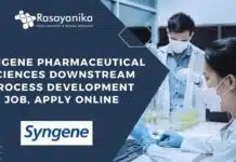 Syngene Pharmaceutical Sciences & Chem Downstream Process Development Job, Apply Online Syngene Pharmaceutical Sciences Job