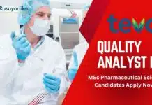 Teva Pharmaceuticals Quality Analyst Job Opening For Pharma, Apply Online Teva Pharmaceuticals Quality Analyst II - MSc Pharmaceutical Science Candidates Apply Now!