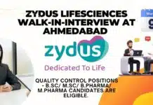 Zydus Lifesciences Walk-in-interview For QC – Pharma Candidates are eligible. Zydus Lifesciences Walk-in-interview at Ahmedabad for Quality Control positions - B.Sc M.Sc B.Pharma M.Pharma Candidates are eligible. (1)