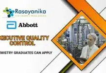 Abbott Executive QC Job – Chemistry Graduates Can Apply Abbott Executive Quality Control Job- Chemistry Graduates Can Apply