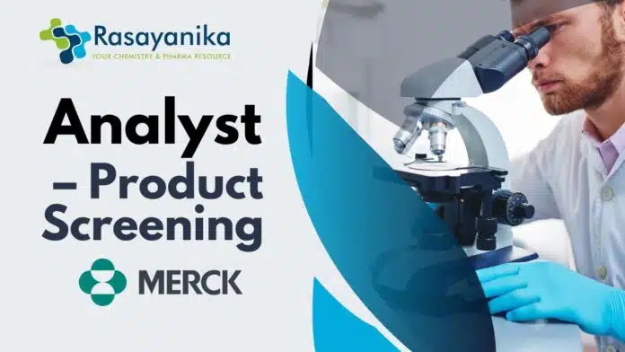 Merck Analyst Job For MSc Chemistry - Apply Online Merck Analyst Job For MSc Chemistry - Apply Online
