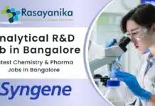 Senior Research Associate at Syngene International Ltd – Apply Now! Analytical R&D Job at Syngene International Apply Now