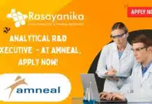 Executive Role in Analytical R&D at Amneal – Pharma Eligible Analytical R&D Executive - at Amneal