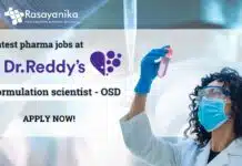 Latest Pharma Jobs at Dr. Reddy’s as Formulation scientist – Apply Now! Latest Pharma jobs at Dr. Reddy’s