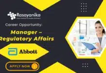 Career Opportunity: Manager – Regulatory Affairs Job at Abbott | Mumbai, India- Apply Now Career Opportunity: Manager – Regulatory Affairs Job at Abbott | Mumbai, India- Apply Now