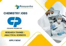 Colgate-Palmolive Chemistry Research Trainee in Analytical Sciences! Apply Now Colgate-Palmolive Chemistry Research Trainee